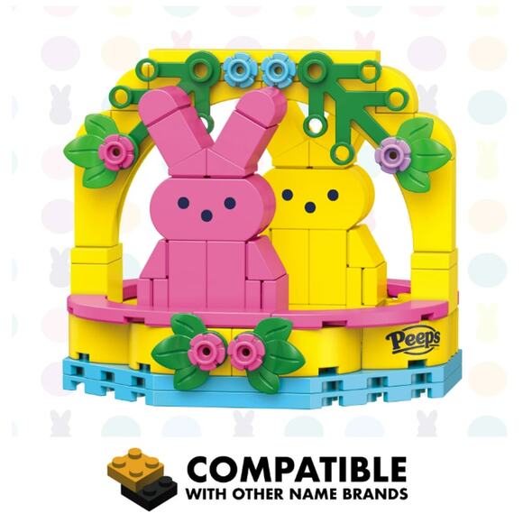Brickcraft Peeps Easter Basket Pink & Yellow Brick Building Kit (89 Piece‎ Set) - Picture 3 of 4